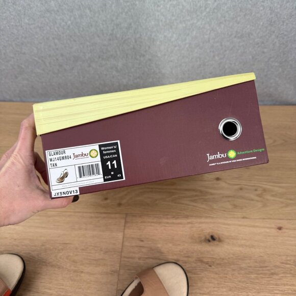 Jambu Womens Glamour Wedge Heel Sandals Size 11 Tan Brown Classic Comfort Summer - Picture 11 of 13